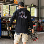 Product image for Long Sleeve Crew Shirt Graphic Print Grinding Gears Black