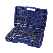 Mechpro Blue Automotive Tool Kit Metric/SAE 1/4In, 3/8In & 1/2In Drive 128pc - MP220KCRV