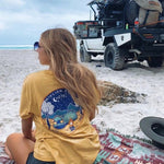 Product image for Crew Tee Graphic Million Star Hotel Ladies Mustard Yellow