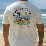 Product image for Crew Tee Graphic Print Bogged N Burnt Mens White Sandy Sand