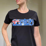 Product image for Crew Tee Graphic Print 100% Aussie Tee Womens Black